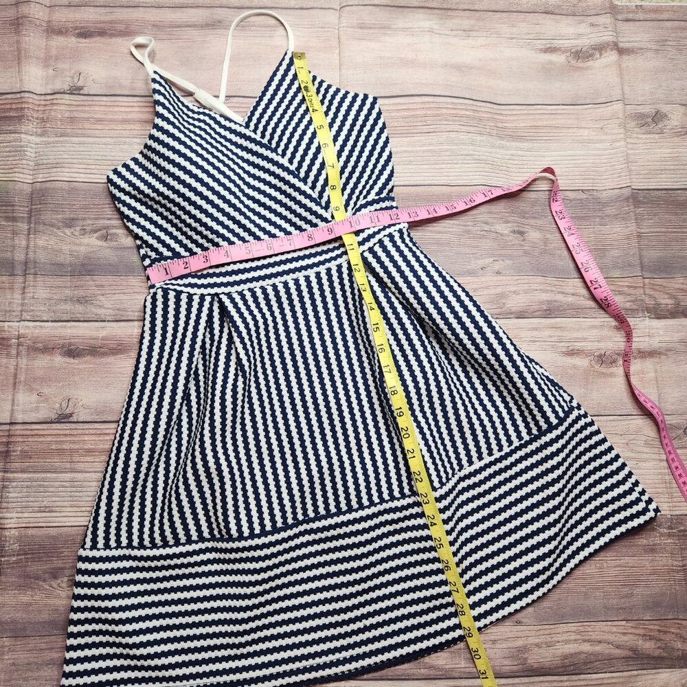 Charlotte Russe Nautical Sailor Navy Blue Flare Skater Dress - Picture 3 of 15
